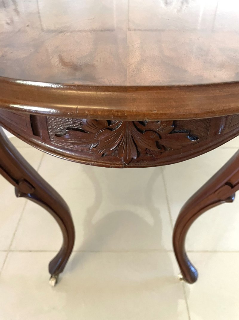Antique Victorian Quality Freestanding Burr Walnut Centre Table - Image 5